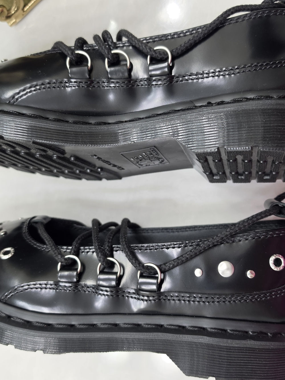 Dr. Martens Elphie II HDW Black Studded Lace-Up Flats - Picture 3 of 12